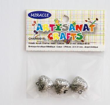 Charms, 22 X 21 E.g.: Pieces, 3 Pieces, Argent Antique