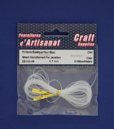 Strech Monofilament For Jewellery, 0.7 Mm, 6 Meters, Clair