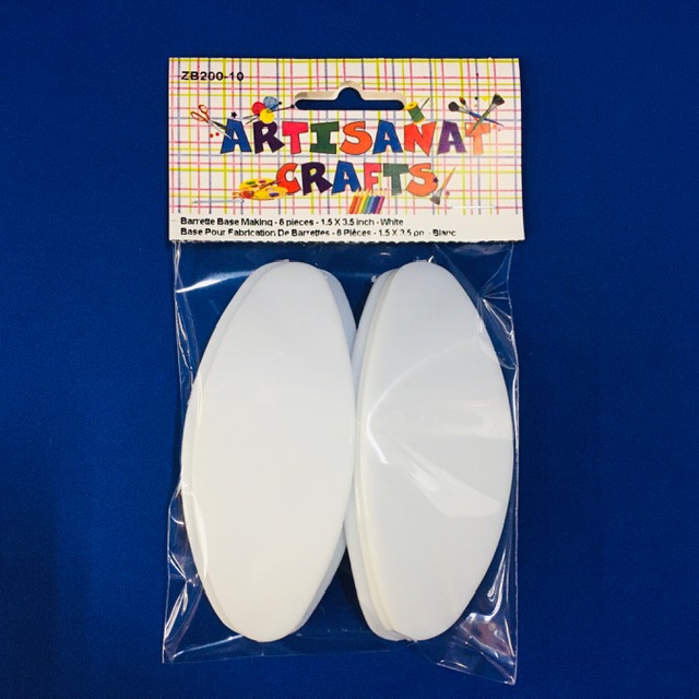 Barrette Base Making, 1.5 X 3.5 Inch, 6 Pieces, White
