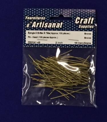 Pin - Head ( 100 Pieces Approx. ), 2 Inch., 18 Grams, Bronze