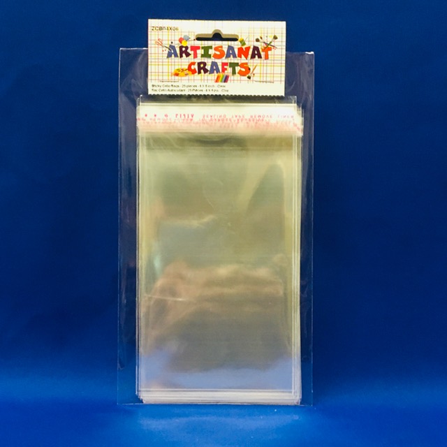 Sticky Cello Bags Closable, 4 X 6 Inch, 25 Pieces, Clear