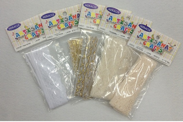 Assortment Of Decorative Laces Packaged - Value Pack, Asst Asst, 2 Yards, Multicolor