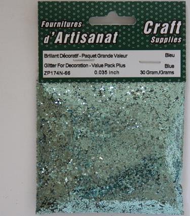 Glitter For Decoration - Value Pack Plus, 0.035 Inch, 30 Grams, Bleu