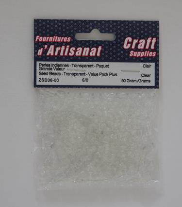 Seed Beads - Transparent - Value Pack Plus, 6/0, 50 Grams, Clair